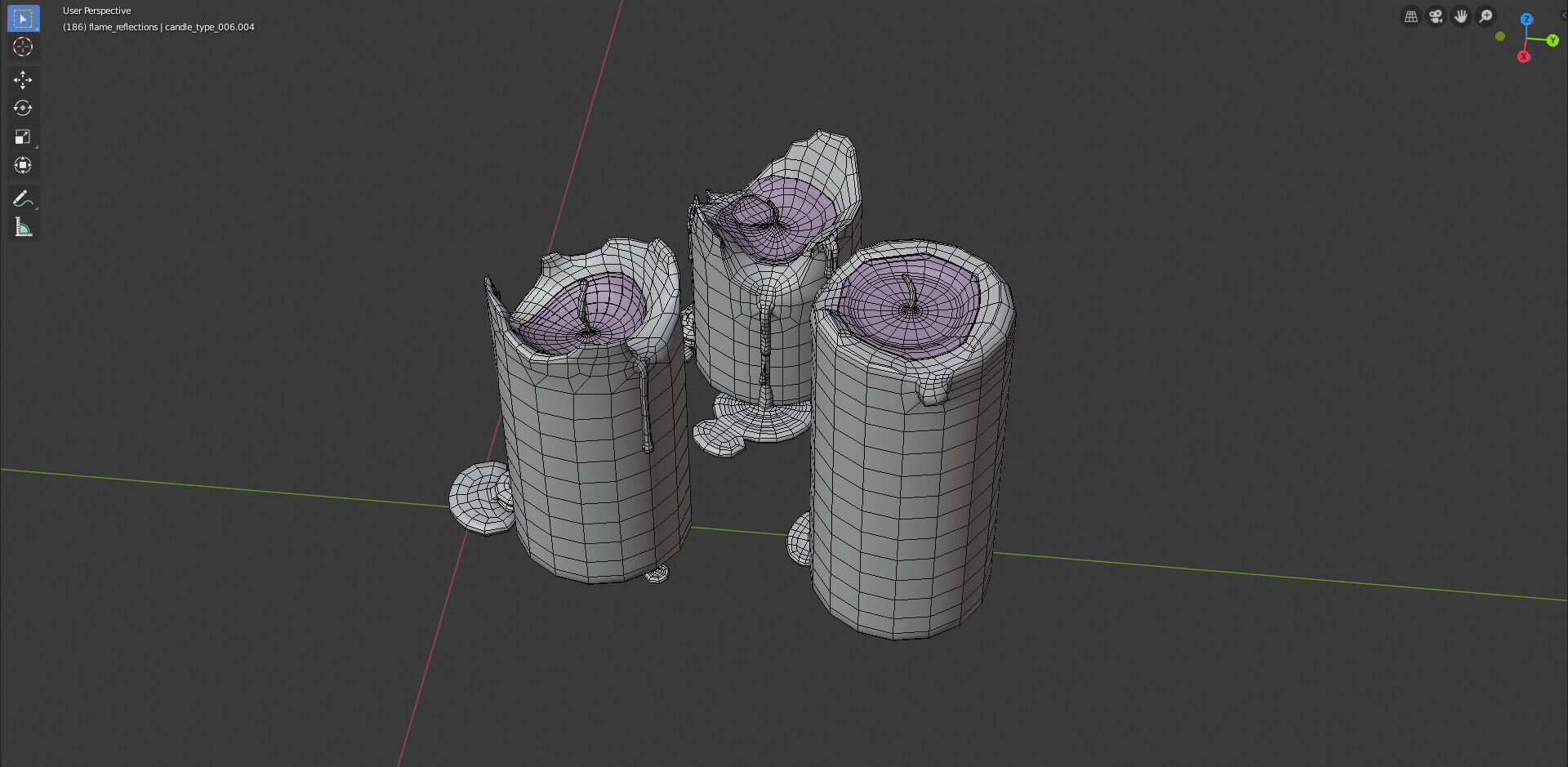 Molten Candle Complete Life Cycle - Burn Stages - Cylindrical A Low-poly 3D model_9