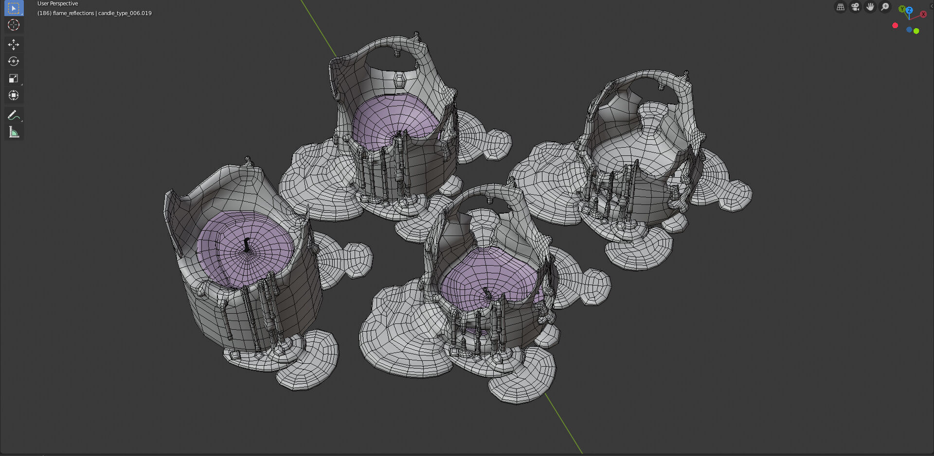 Molten Candle Complete Life Cycle - Burn Stages - Cylindrical A Low-poly 3D model_6