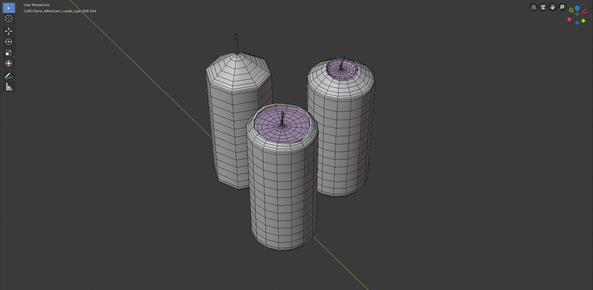 Molten Candle Complete Life Cycle - Burn Stages - Cylindrical A Low-poly 3D model_10