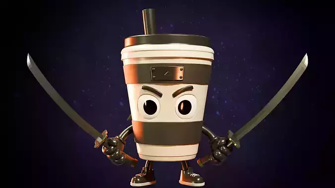 Cappuccino Assassino - Brainrot Meme Low-poly 3D model