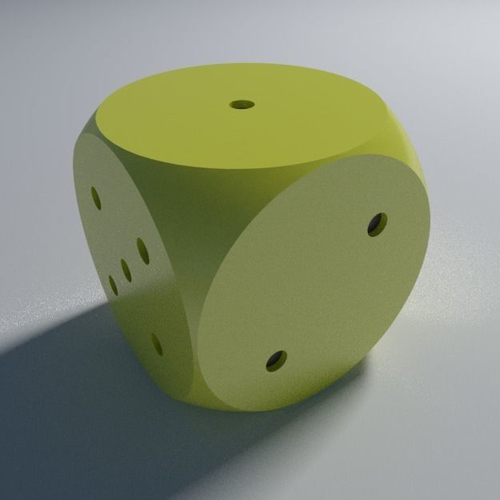 Dice model with holes 3D model