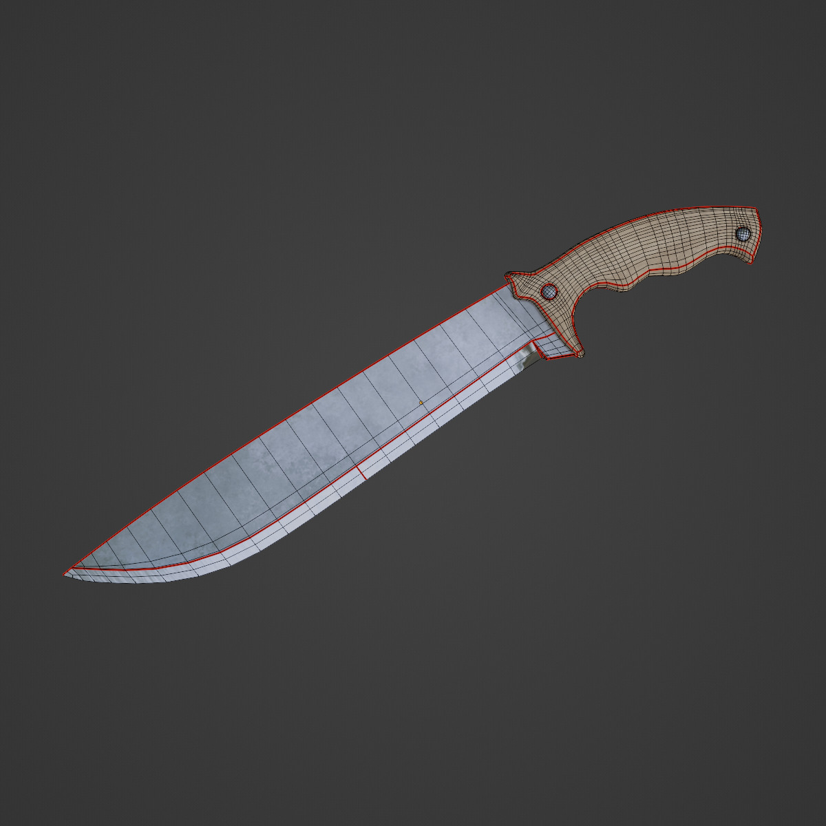 Machete Knife 02 Low-poly 3D model_7