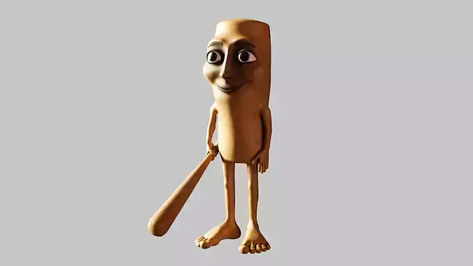 TungTung Sahur - Brainrot Meme Low-poly 3D model