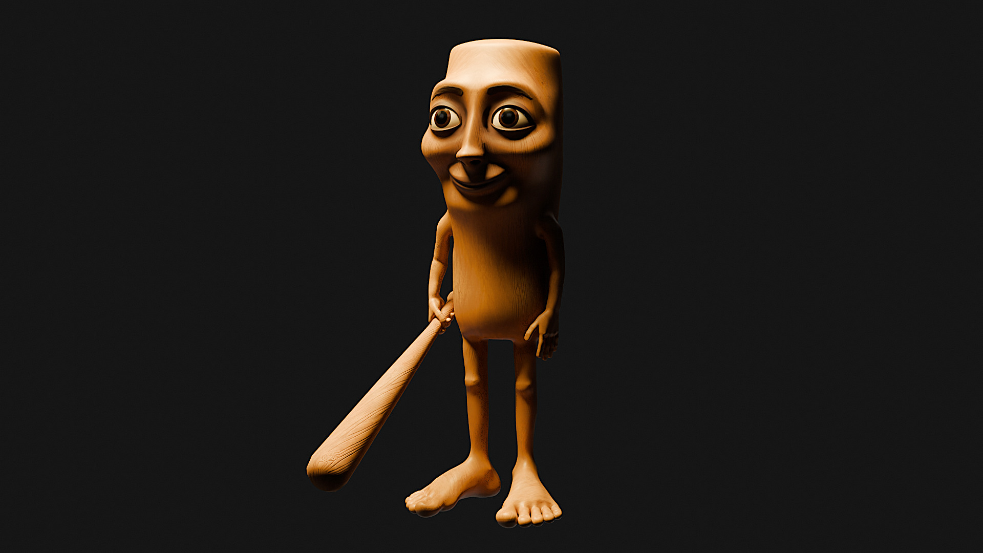 TungTung Sahur - Brainrot Meme Low-poly 3D model_5