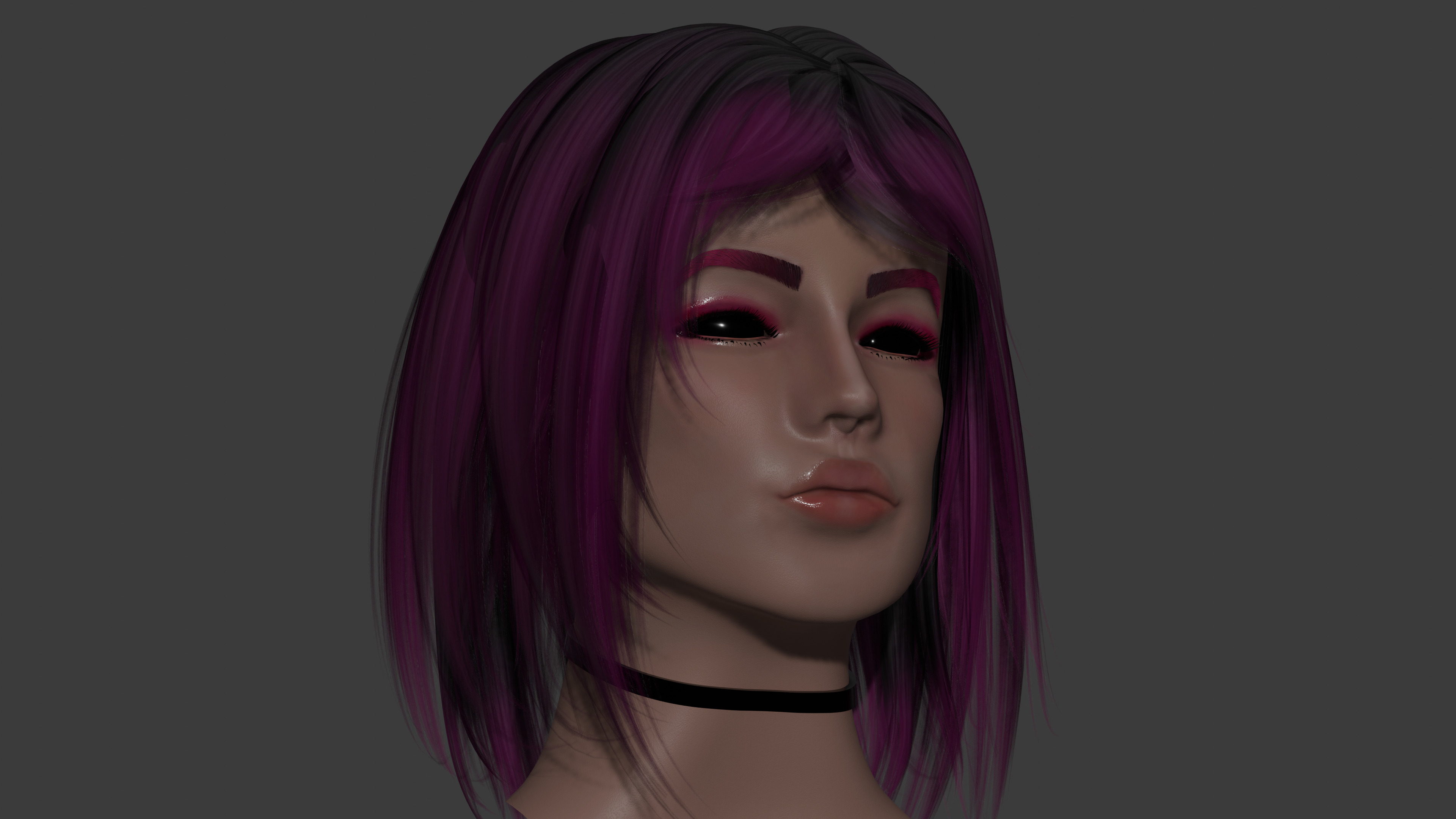 Demon Girl Low-poly 3D model_5