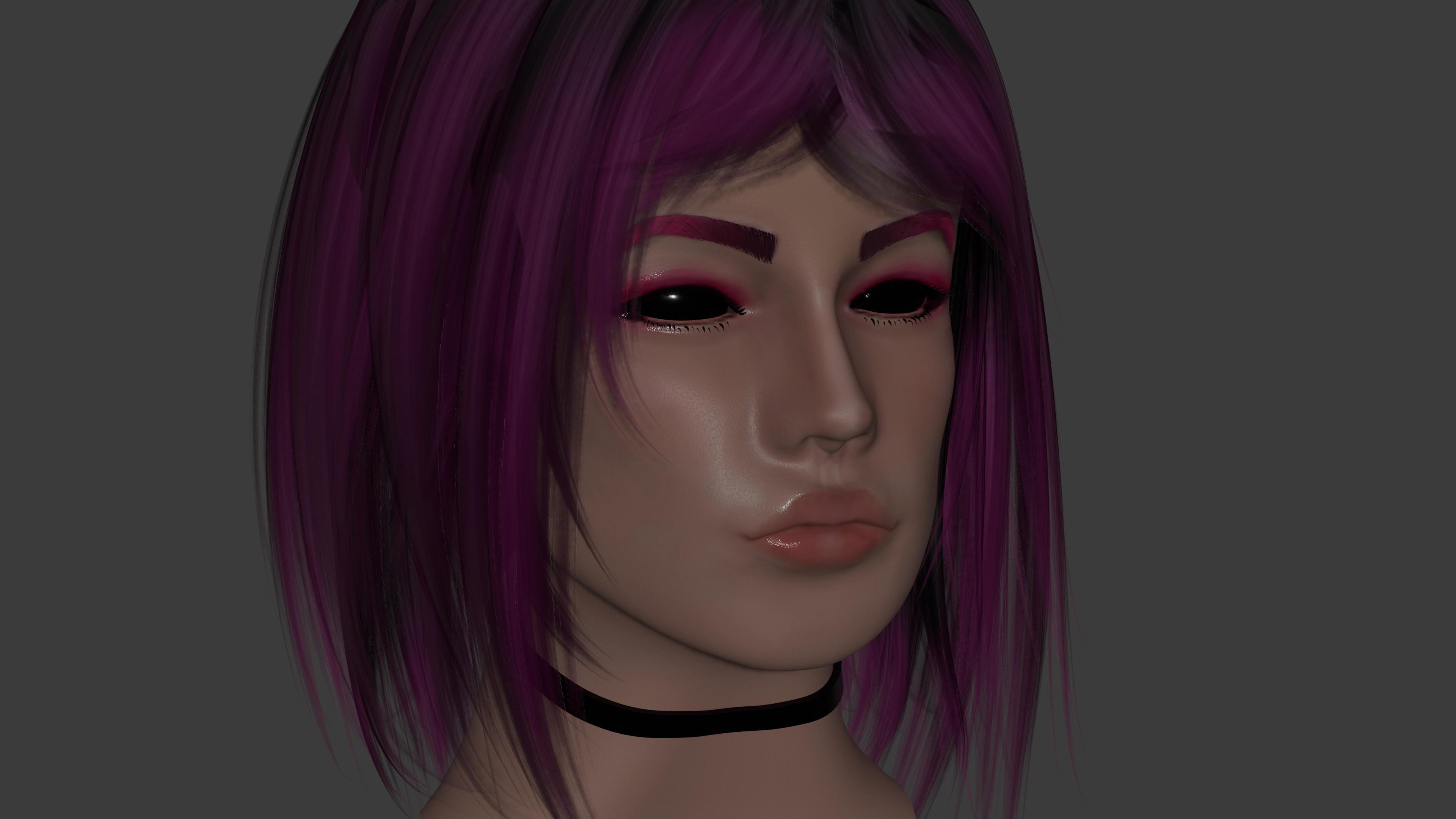 Demon Girl Low-poly 3D model_4