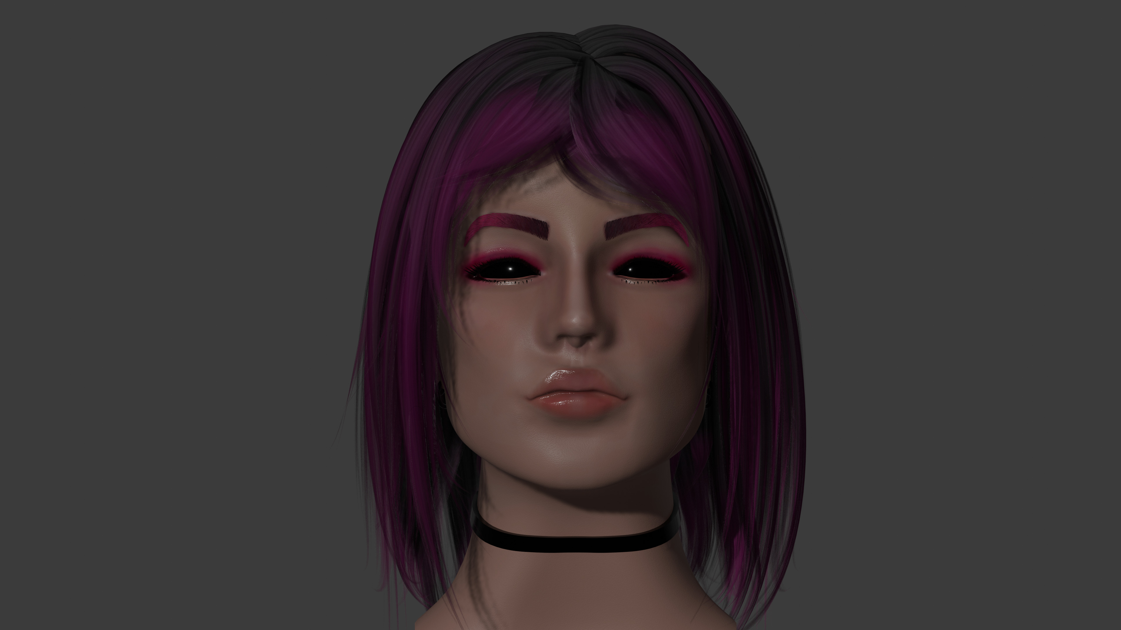 Demon Girl Low-poly 3D model_2