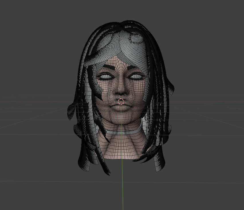 Demon Girl Low-poly 3D model_8