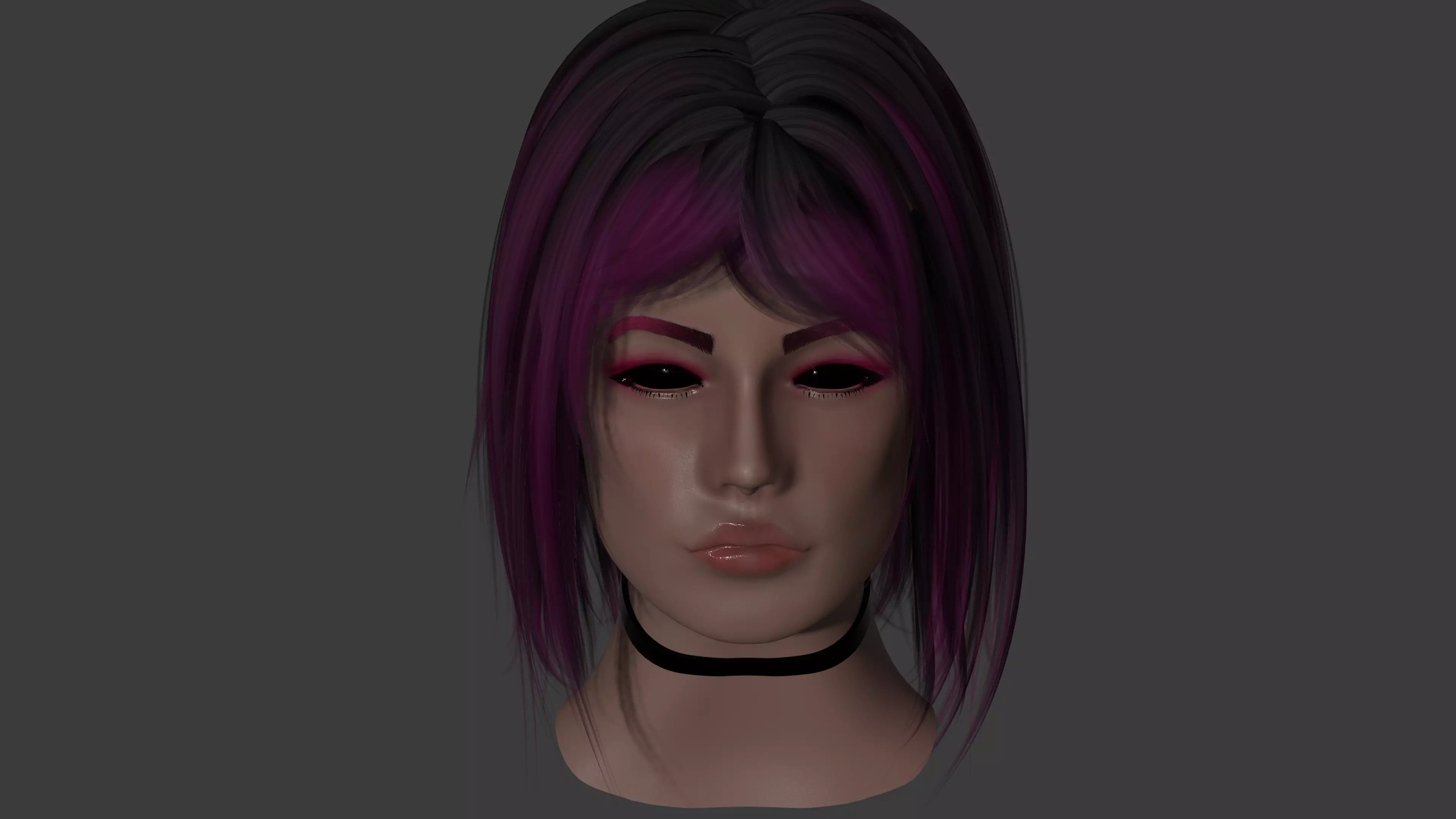 Demon Girl Low-poly 3D model_0