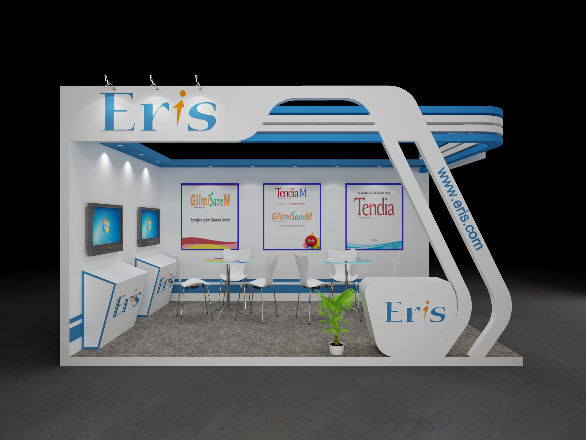 Exhibition Stand 5x3 2Sides D3V1 3D model Free 3D model_1