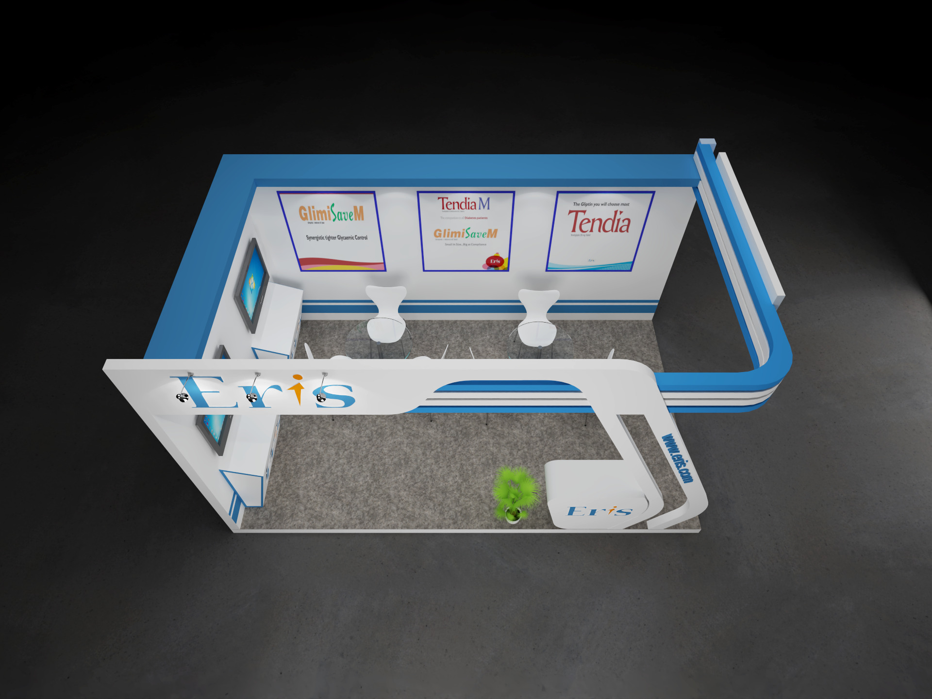 Exhibition Stand 5x3 2Sides D3V1 3D model Free 3D model_3