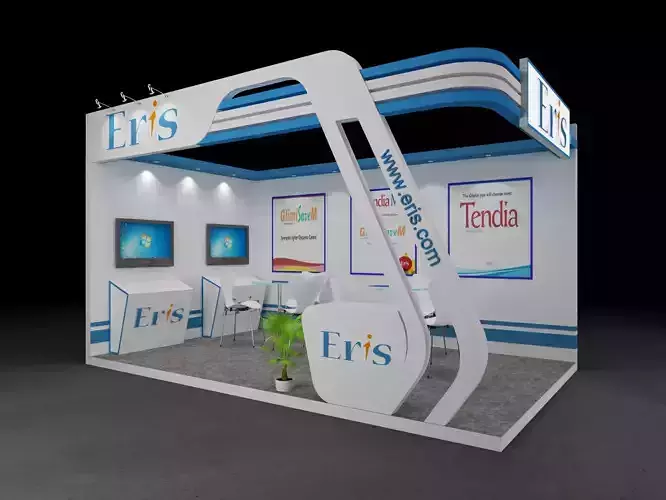 Exhibition Stand 5x3 2Sides D3V1 3D model
