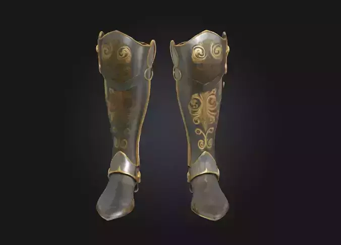 Golden Knight Greaves  Regal Protection with a Heroic Shine
