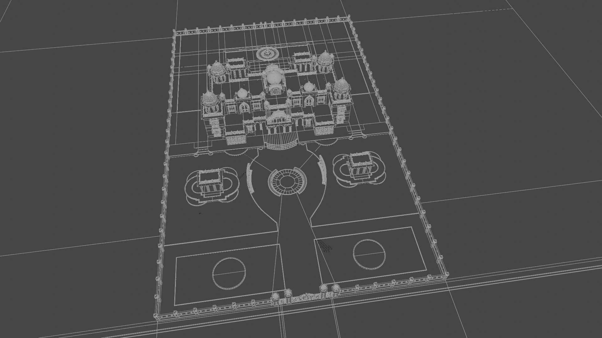 Indian Rajasthani architecture palace house 3D model_15