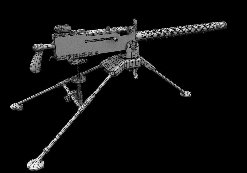 M1919 Browning Machine Gun 3D model_6