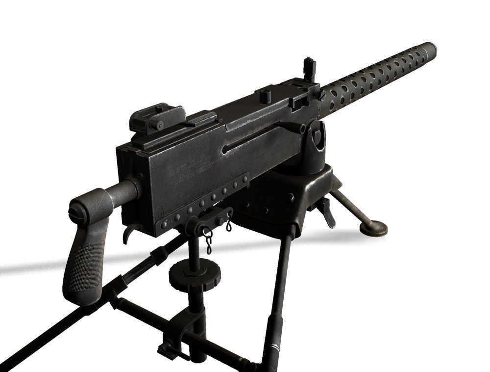 M1919 Browning Machine Gun 3D model_1