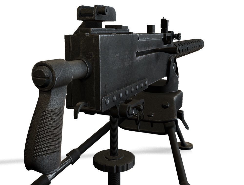 M1919 Browning Machine Gun 3D model_2