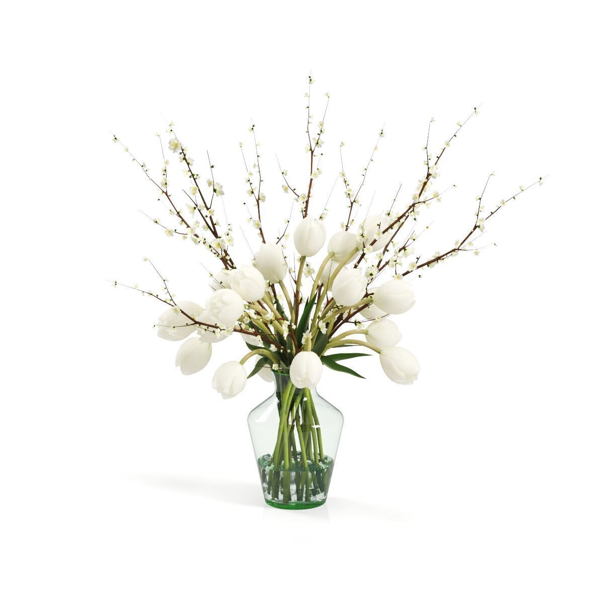 Tulip Plum Blossom Faux Watergarden 3d model 3D model_1