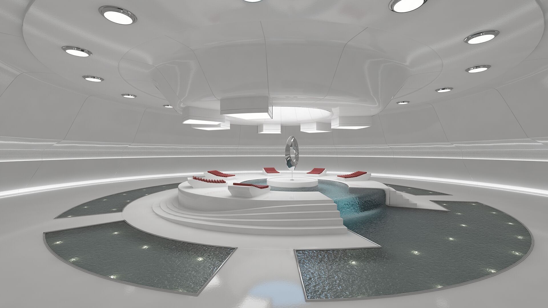 White Sci-fi Light Therapy Room 3D model_4