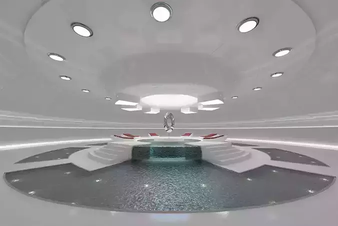 White Sci-fi Light Therapy Room 3D model
