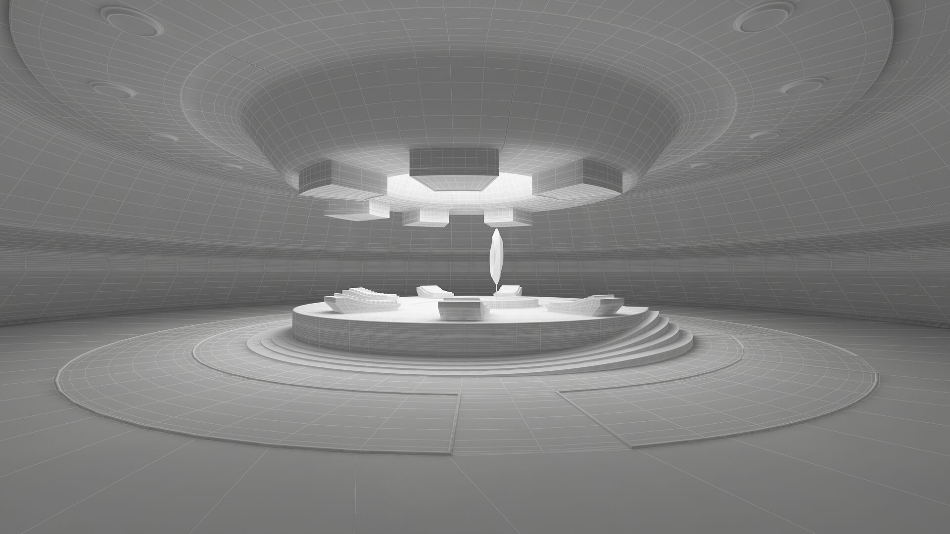 White Sci-fi Light Therapy Room 3D model_9