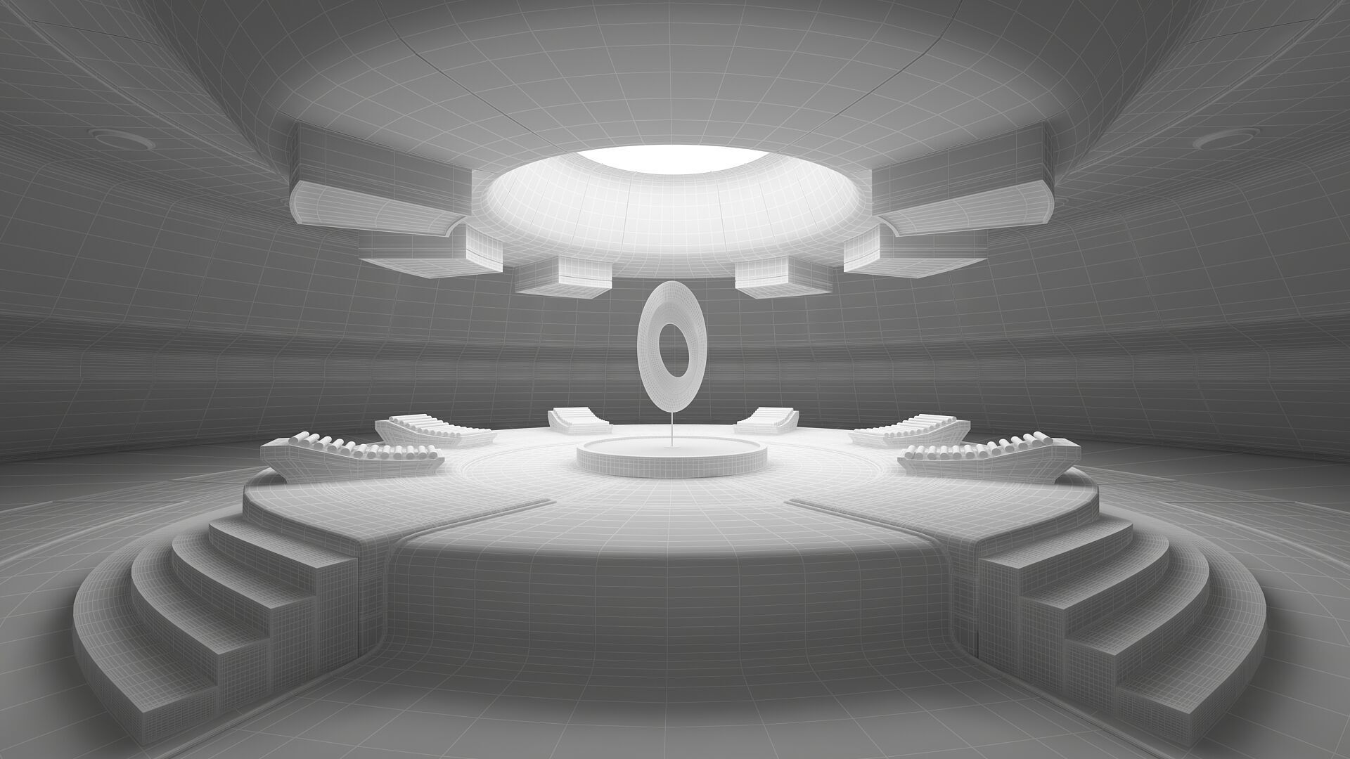 White Sci-fi Light Therapy Room 3D model_7