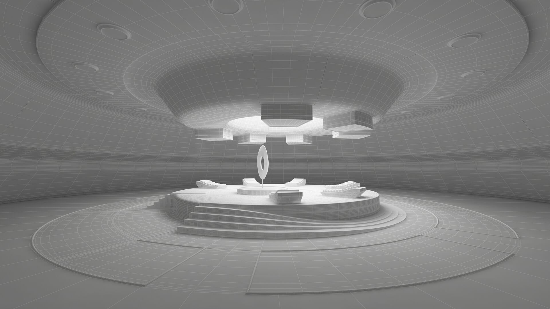 White Sci-fi Light Therapy Room 3D model_8