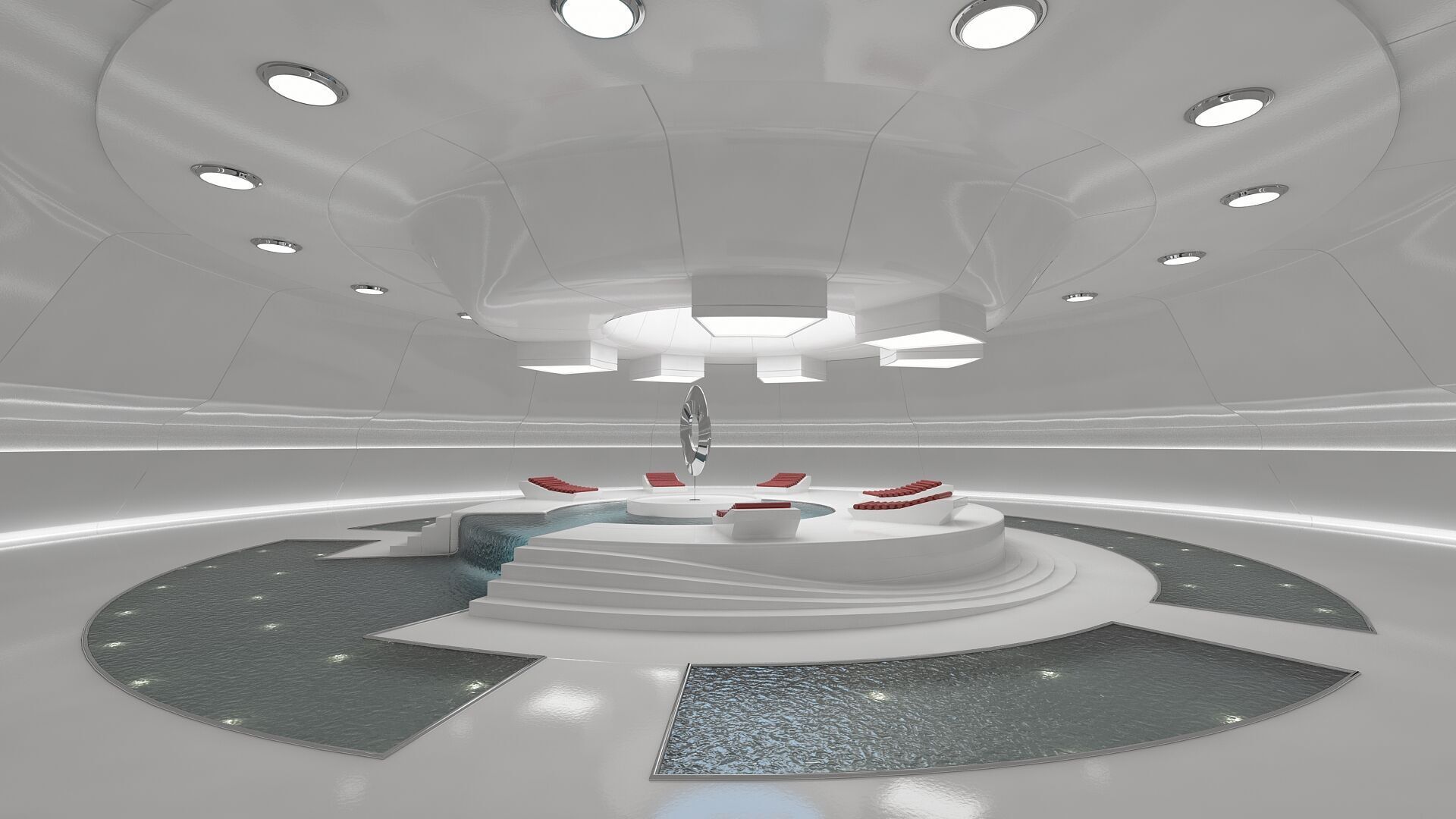White Sci-fi Light Therapy Room 3D model_2