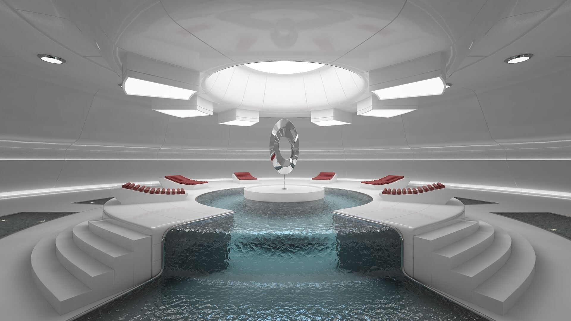 White Sci-fi Light Therapy Room 3D model_1