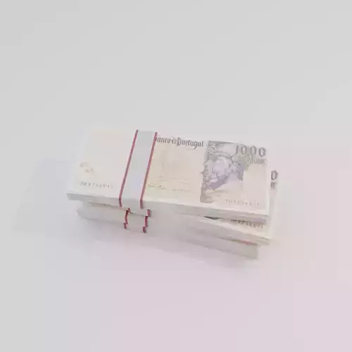 1000 Portuguese Escudo Currency Low-poly 3D model