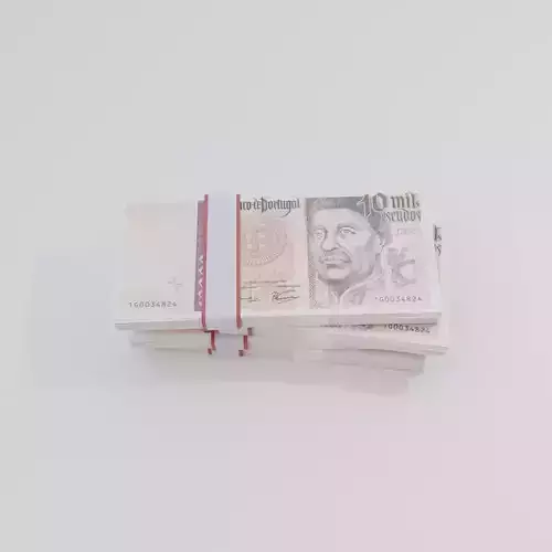 10000 Portuguese Escudo Currency Low-poly 3D model
