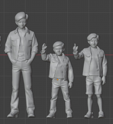 Modern family group 8 models 3D print model_1