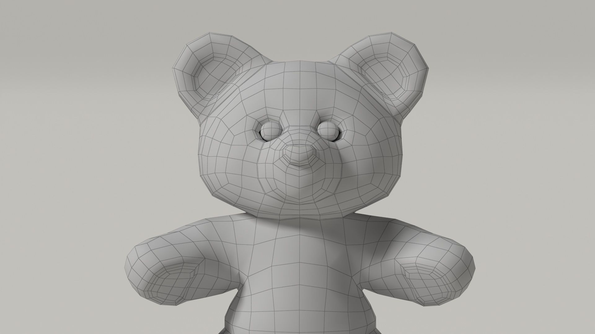 Teddy Bear - Plush Low-poly 3D model_10