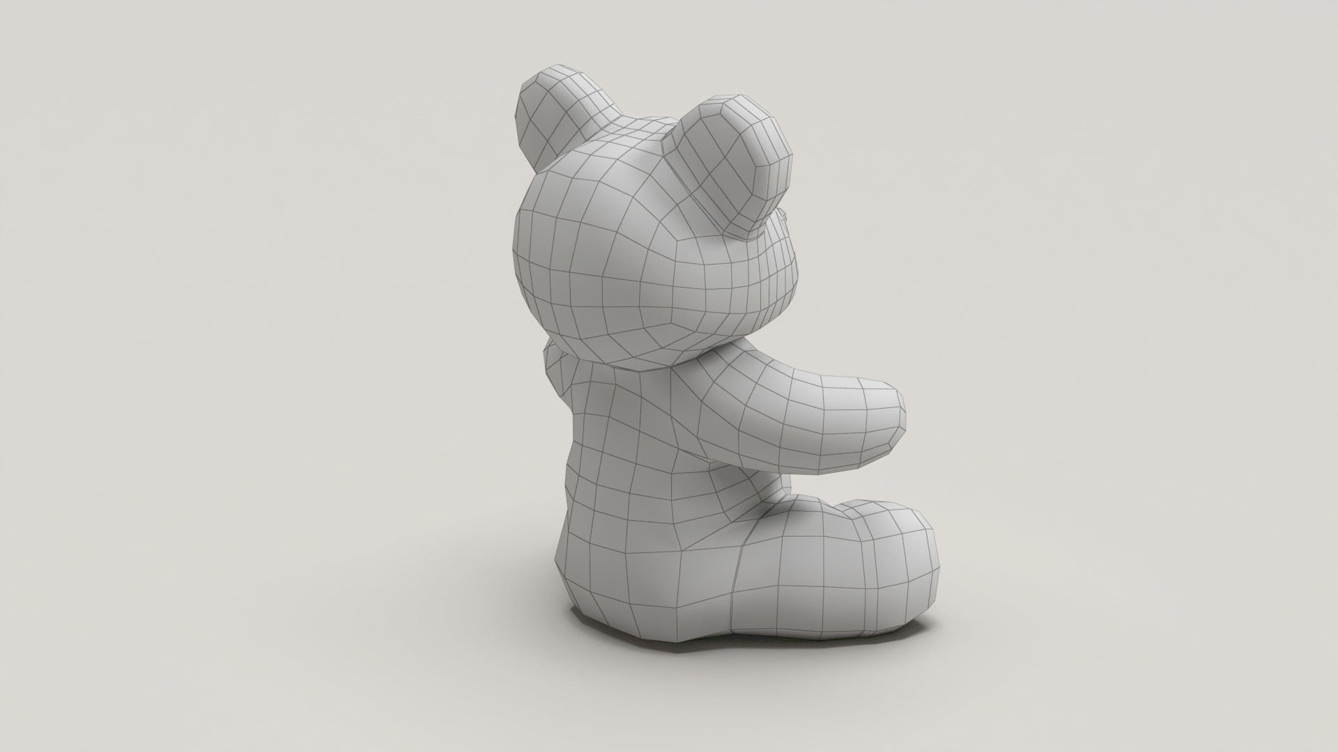 Teddy Bear - Plush Low-poly 3D model_7