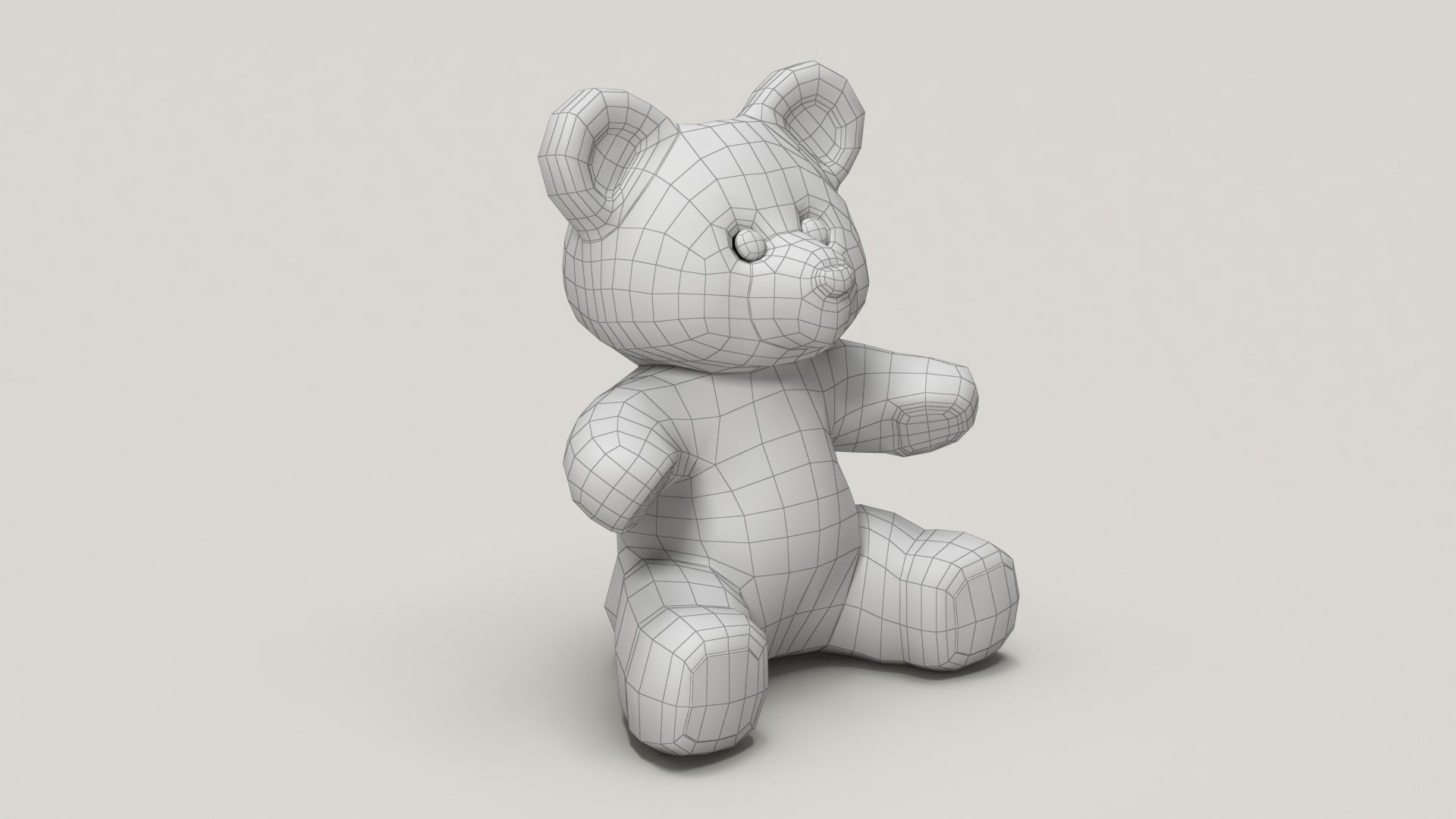 Teddy Bear - Plush Low-poly 3D model_8