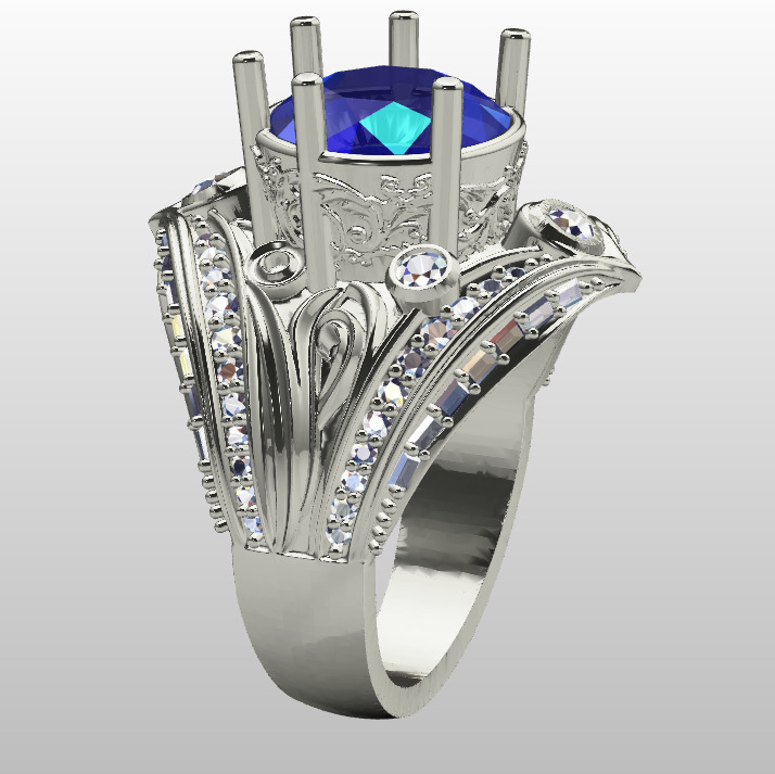 Diamond ring 3D print model_1
