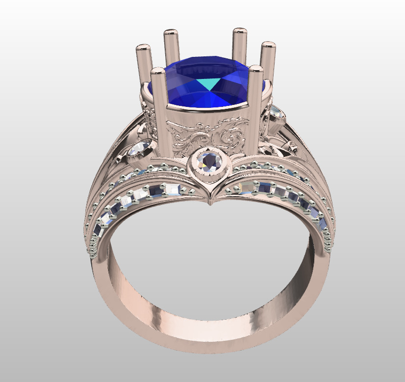 Diamond ring 3D print model_4