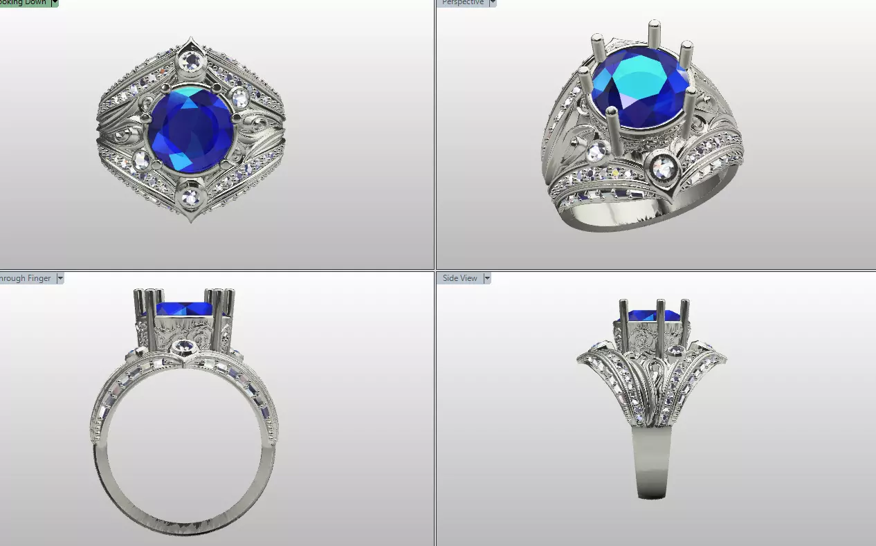 Diamond ring 3D print model_0