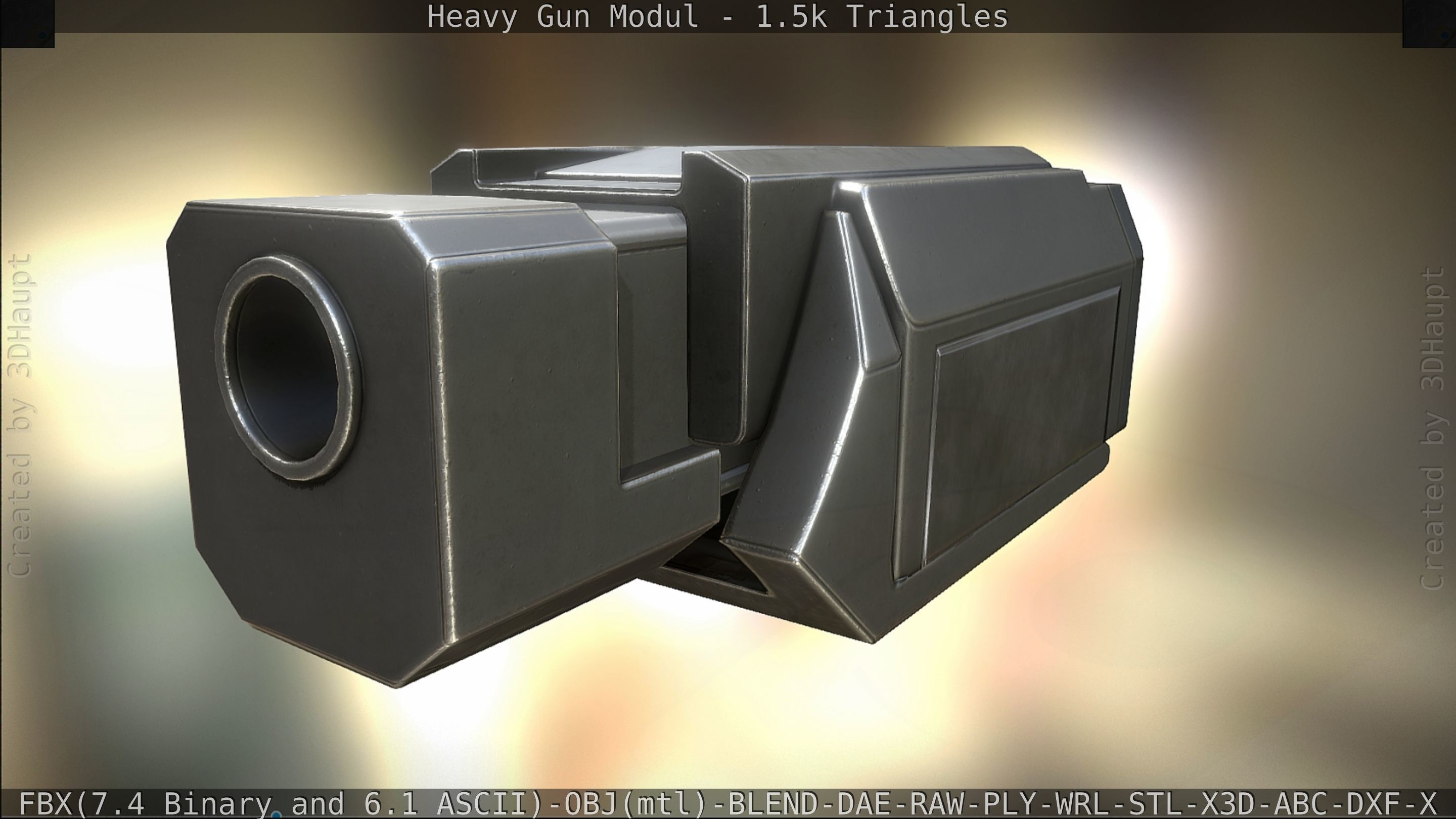 Heavy Gun Modul Animated Low-poly 3D model_95