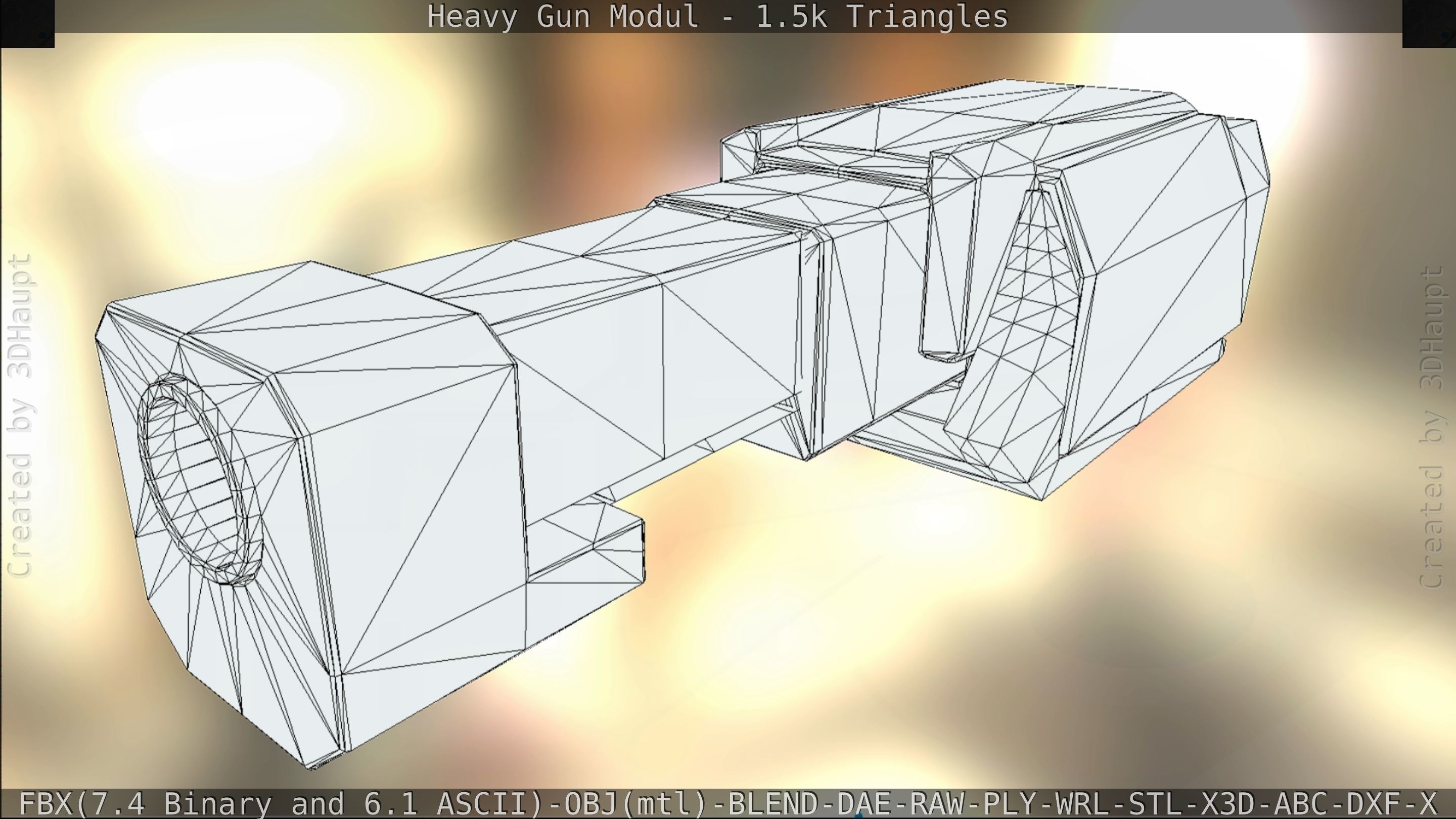 Heavy Gun Modul Animated Low-poly 3D model_126