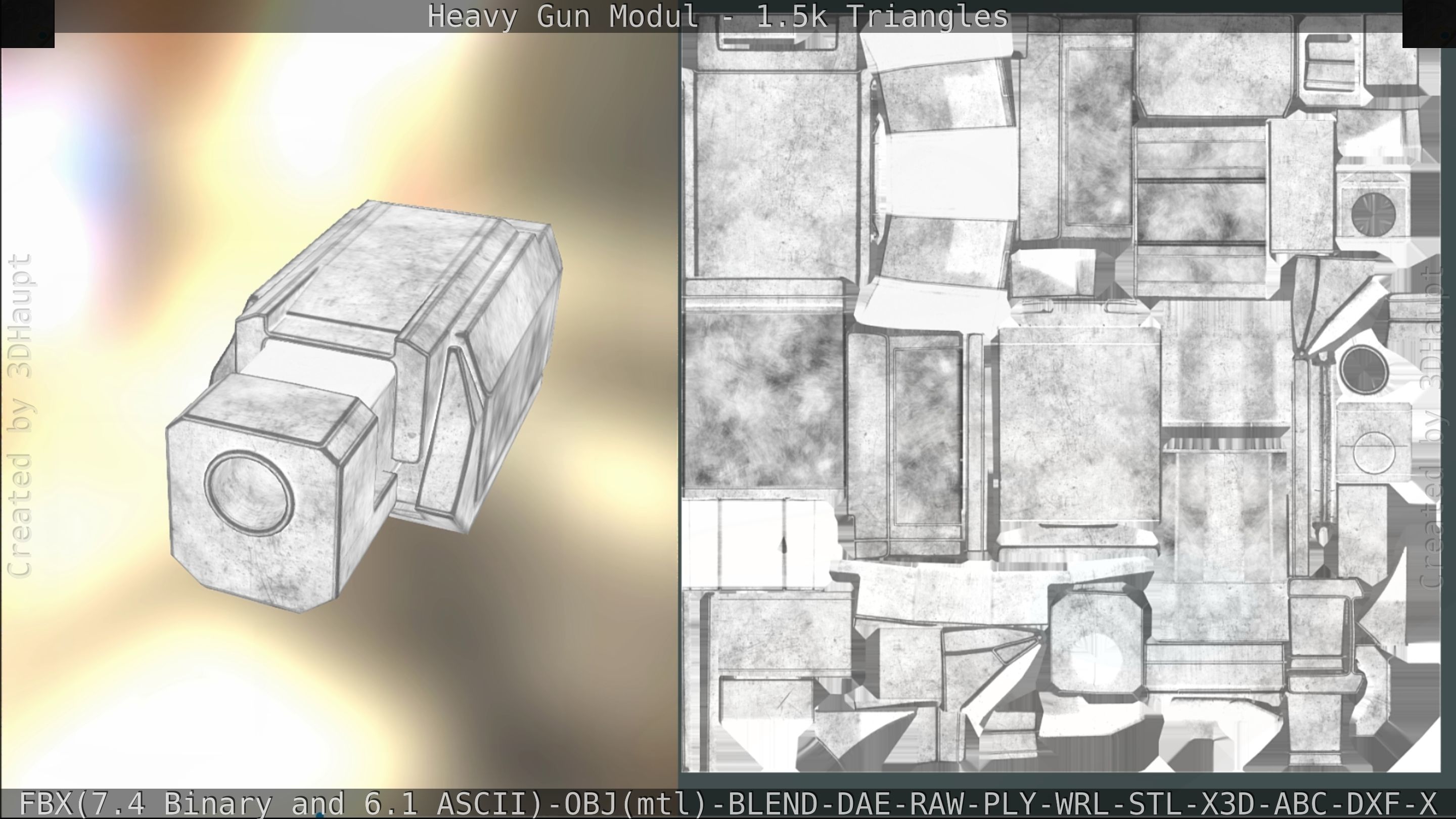 Heavy Gun Modul Animated Low-poly 3D model_169