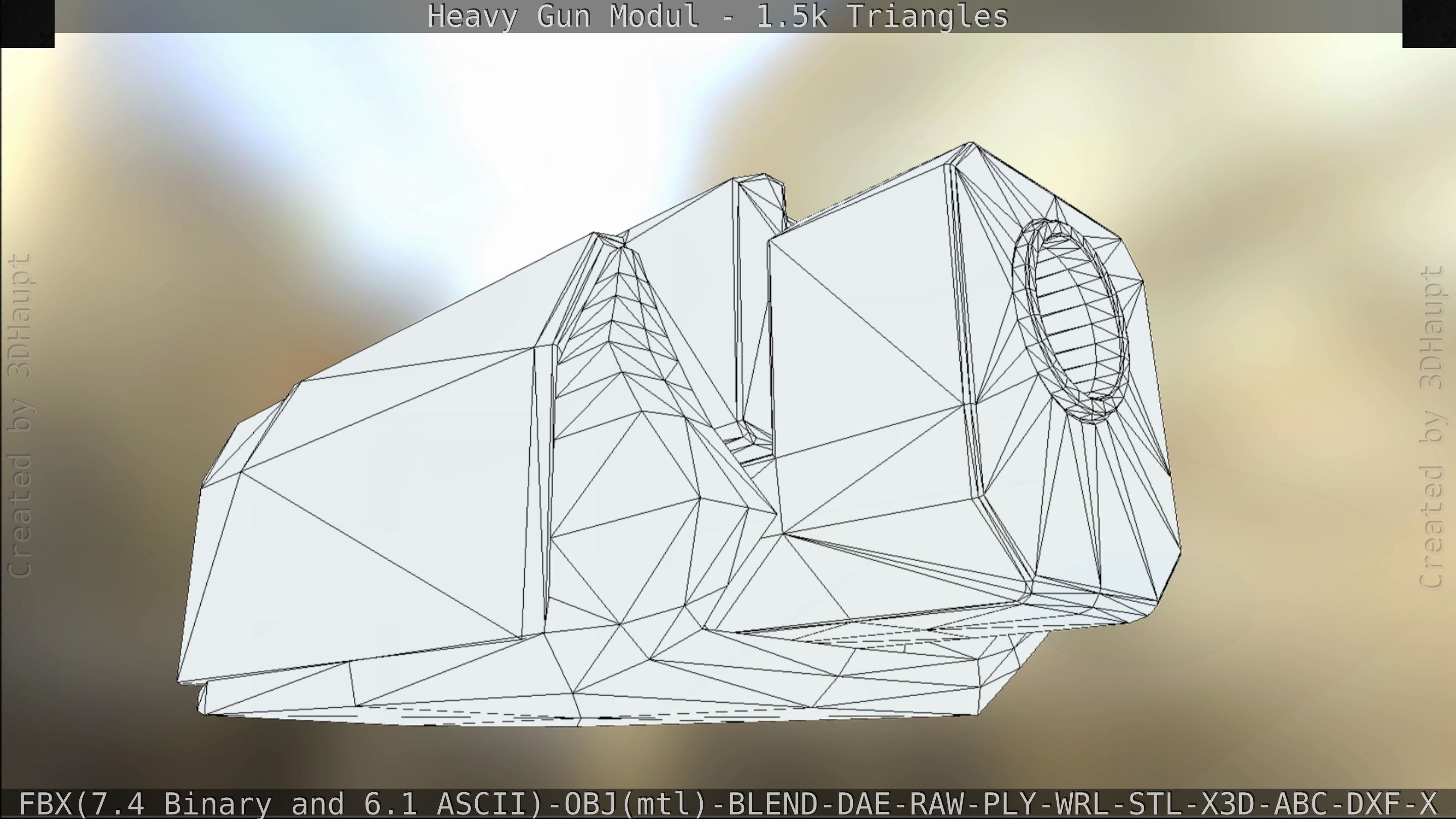 Heavy Gun Modul Animated Low-poly 3D model_139