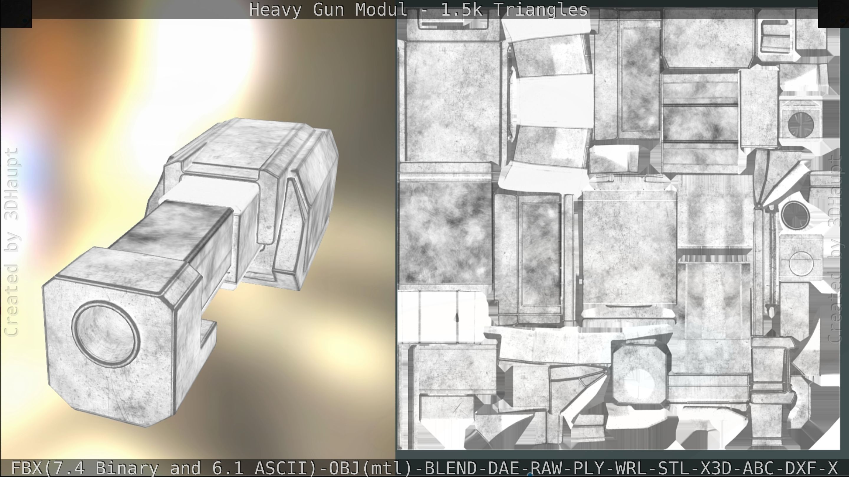 Heavy Gun Modul Animated Low-poly 3D model_177