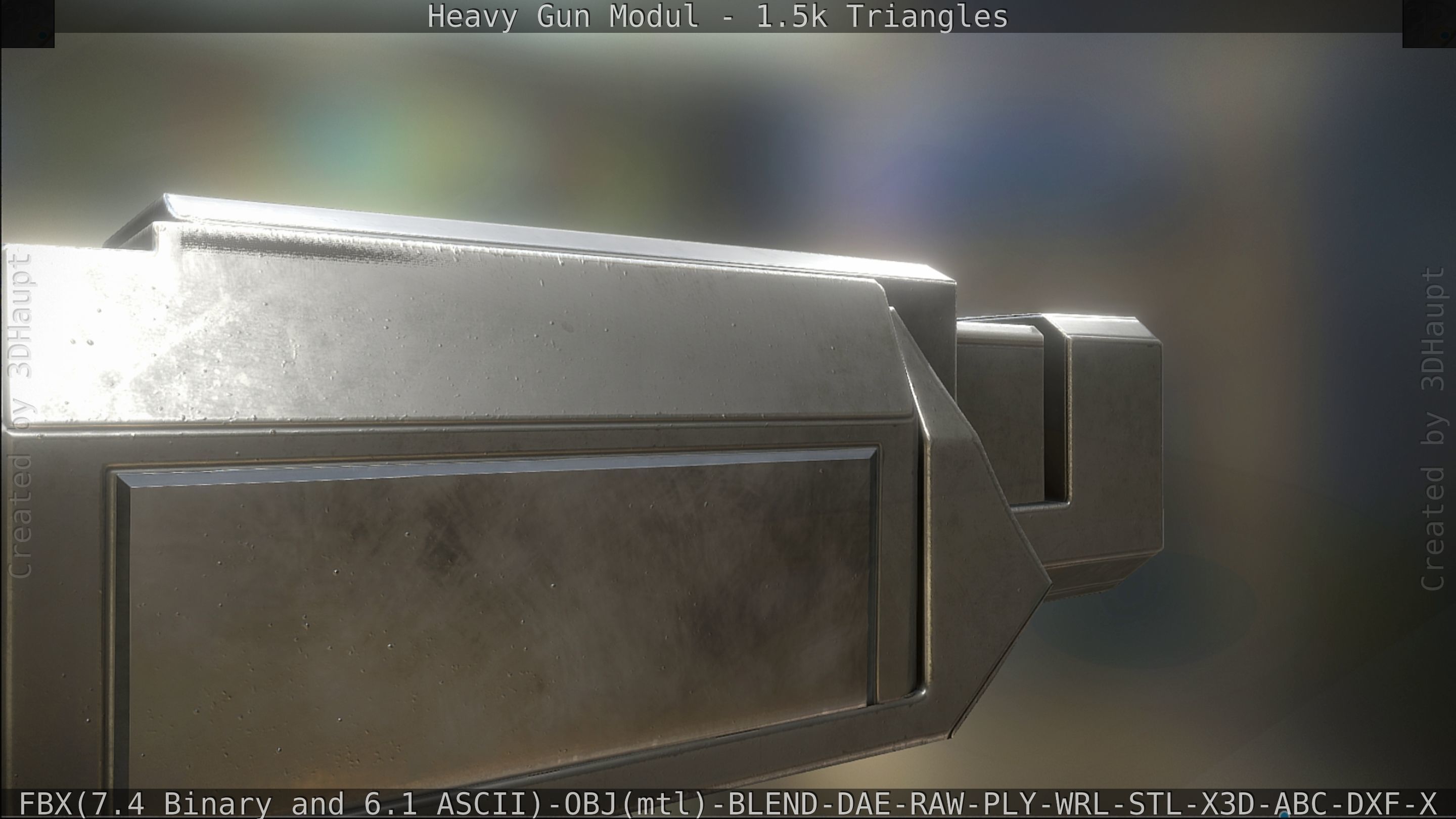 Heavy Gun Modul Animated Low-poly 3D model_37