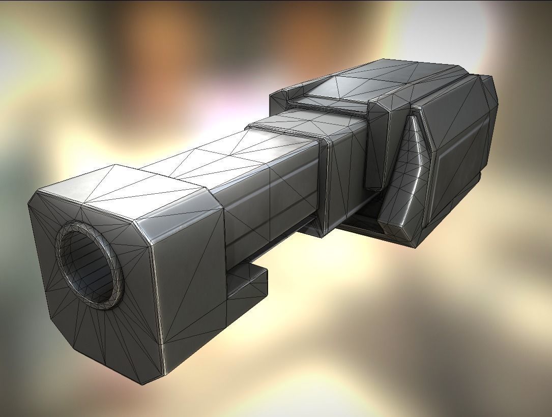 Heavy Gun Modul Animated Low-poly 3D model_2