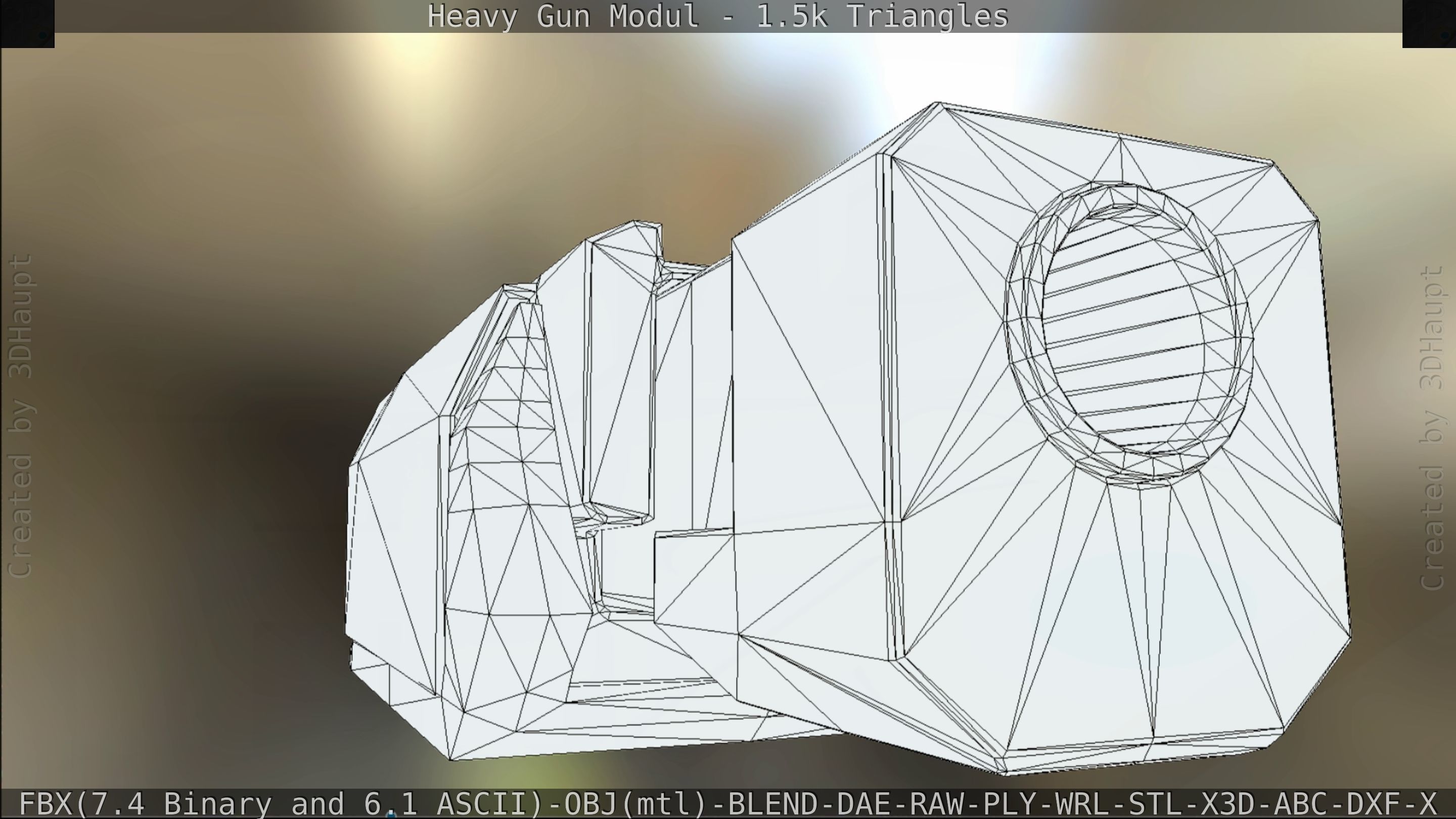 Heavy Gun Modul Animated Low-poly 3D model_146