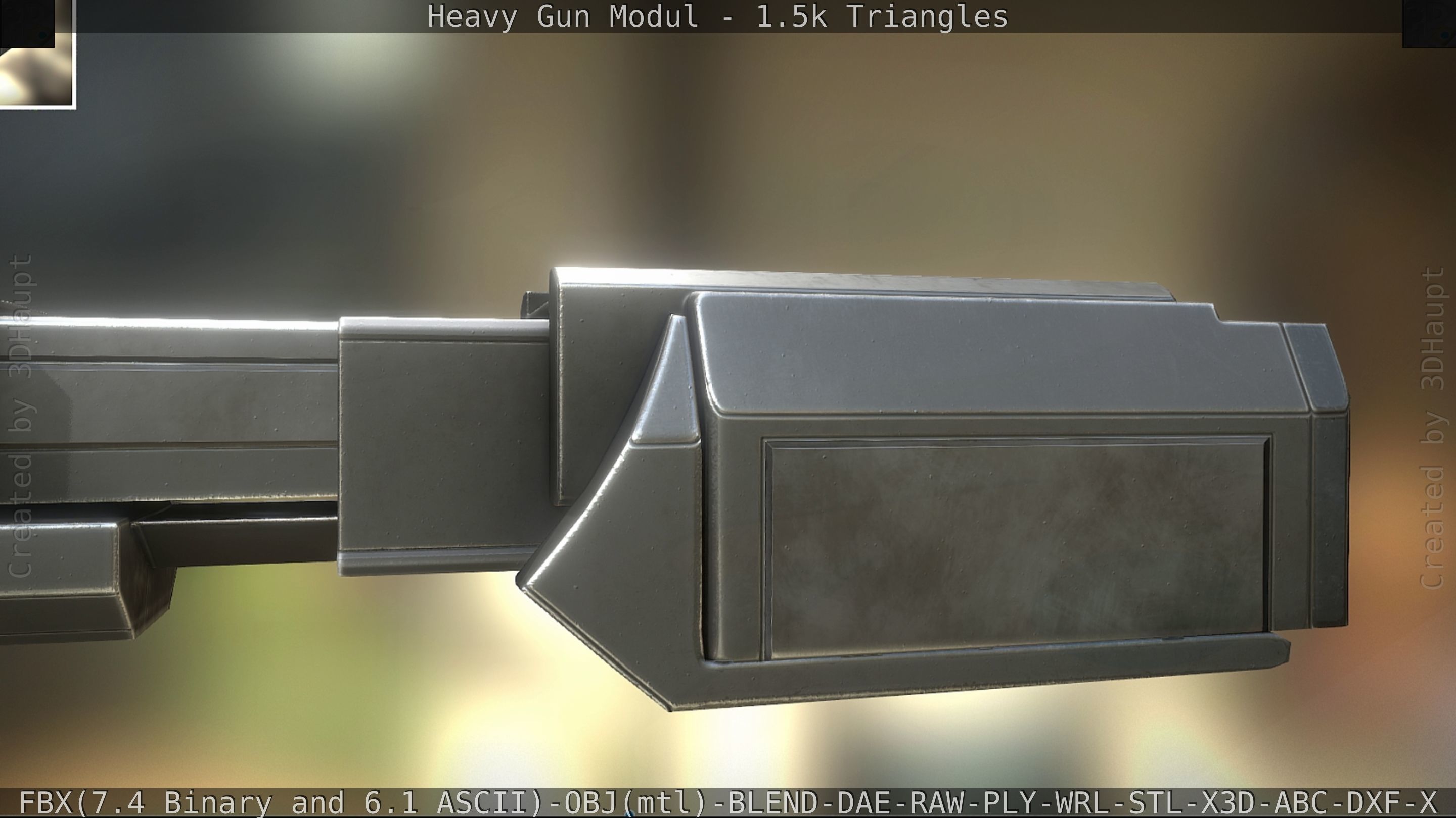 Heavy Gun Modul Animated Low-poly 3D model_27