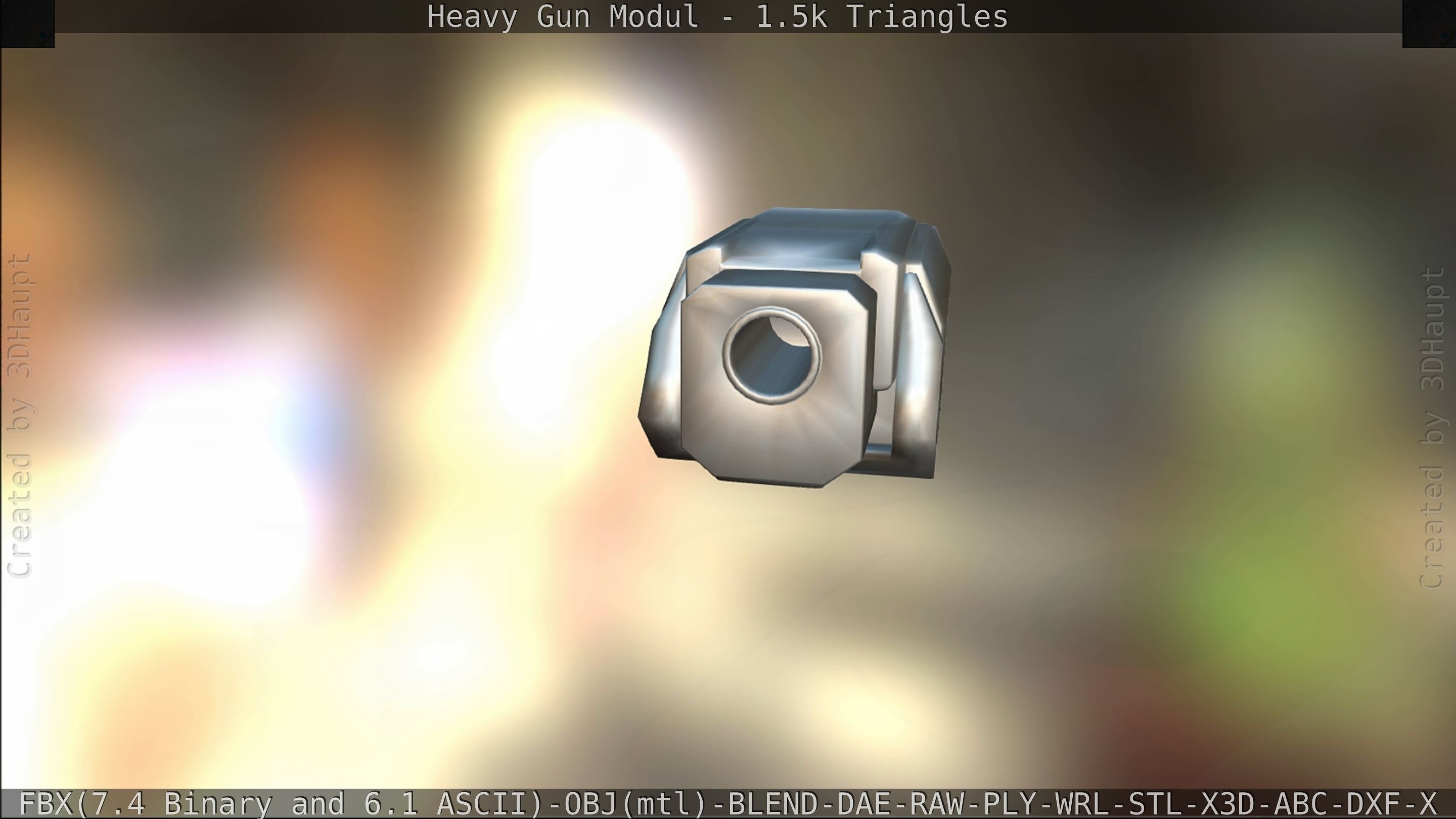 Heavy Gun Modul Animated Low-poly 3D model_236