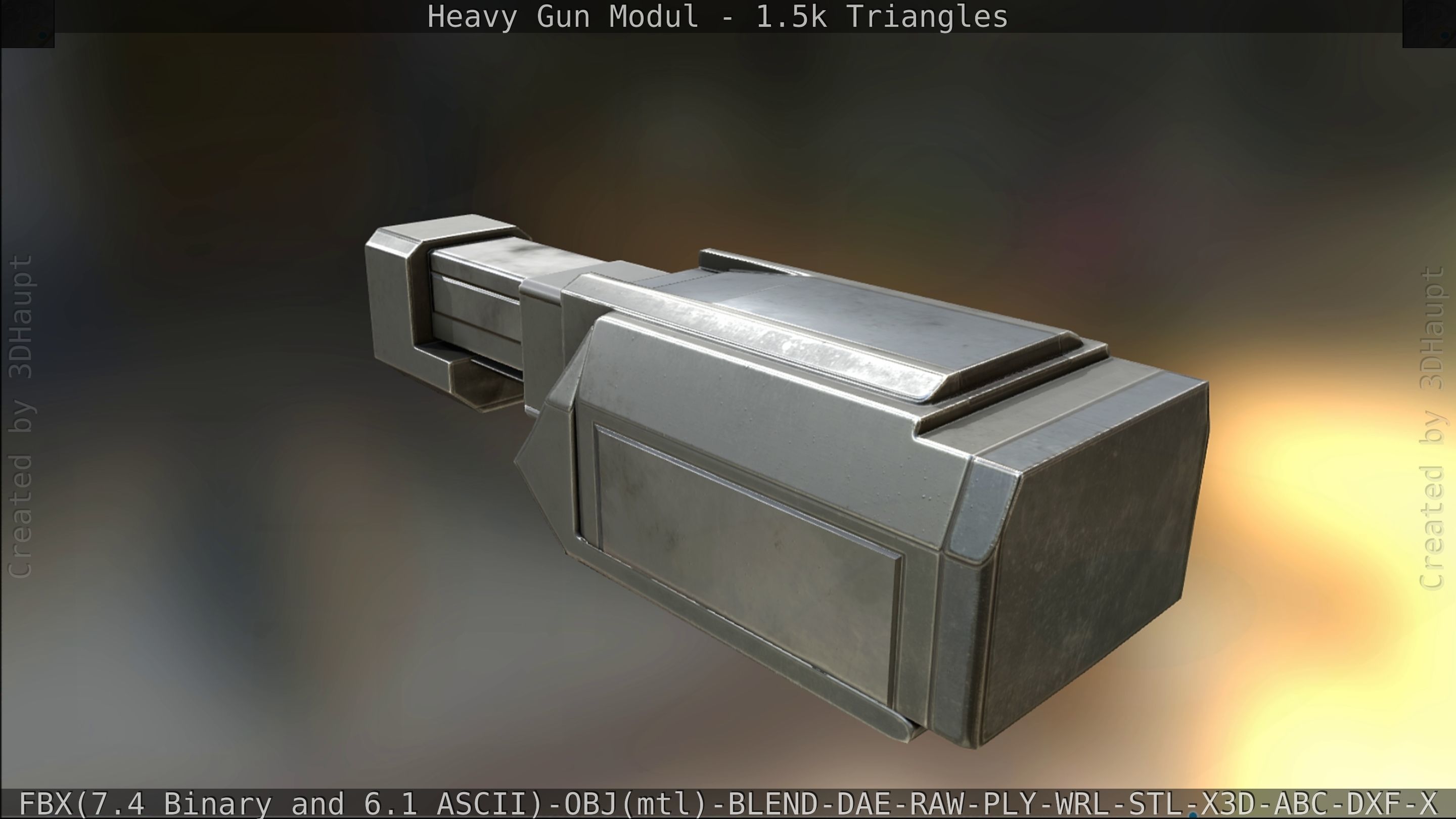 Heavy Gun Modul Animated Low-poly 3D model_347