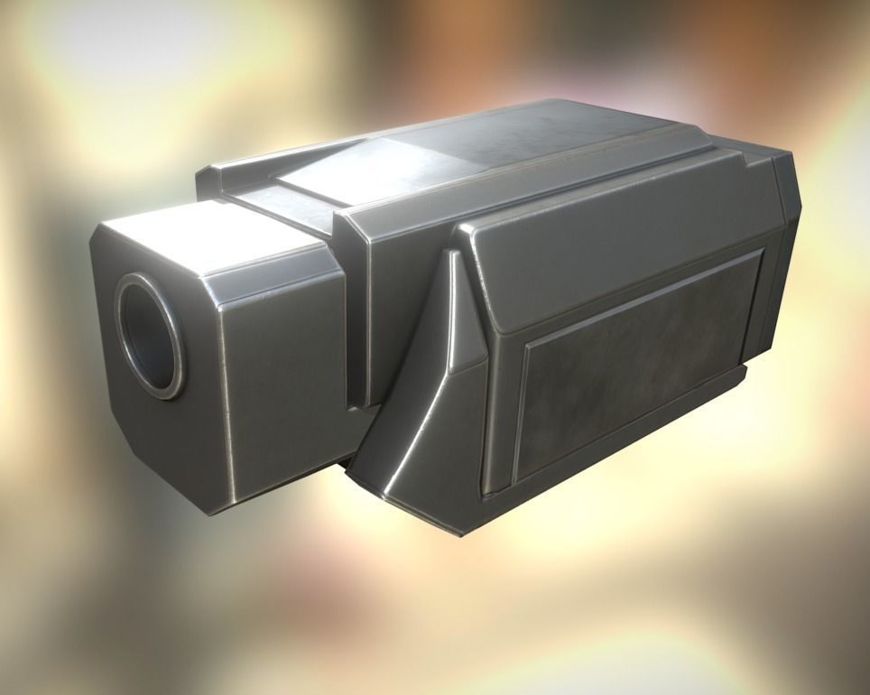 Heavy Gun Modul Animated Low-poly 3D model_7